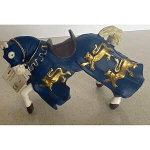 2001 Papo Medieval Knight Fantasy Horse Blue Coat Figure